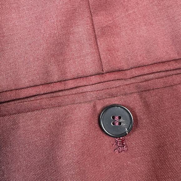 Isabel Marant Noah Trousers Burgundy Wool High Rise Tapered Leg Size 4 Classic - Picture 9 of 11